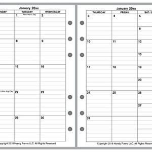 2023 Weekly & Monthly Planner for Compact Size notebooks by Franklin-Covey Compact Size, and Others. 1 Page Per Week, 2 Pages Per Month, Week Starts on Monday. Style D, with Lines.