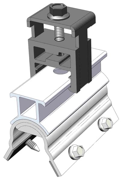 4 RL End Clamp MageBracket RL Mouting Kits for R-Panel Trapezoidal Metal Roof Solar Panel Module Mounting Racking Installation