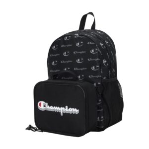 champion 2-piece munch backpack with lunch box kit bag (black/grey)