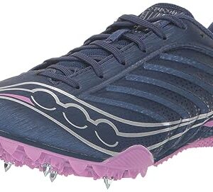 Saucony Women's Spitfire 5 Sneaker, Indigo/Grape, 7