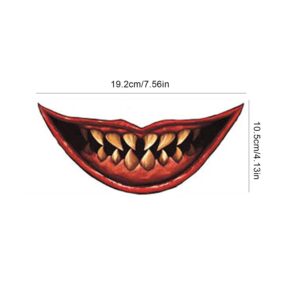 Aresvns 12PCS Halloween Clown Horror Mouth Temporary Tattoo Stickers Face Decals Prank Props for Halloween Cosplay Party Decorations