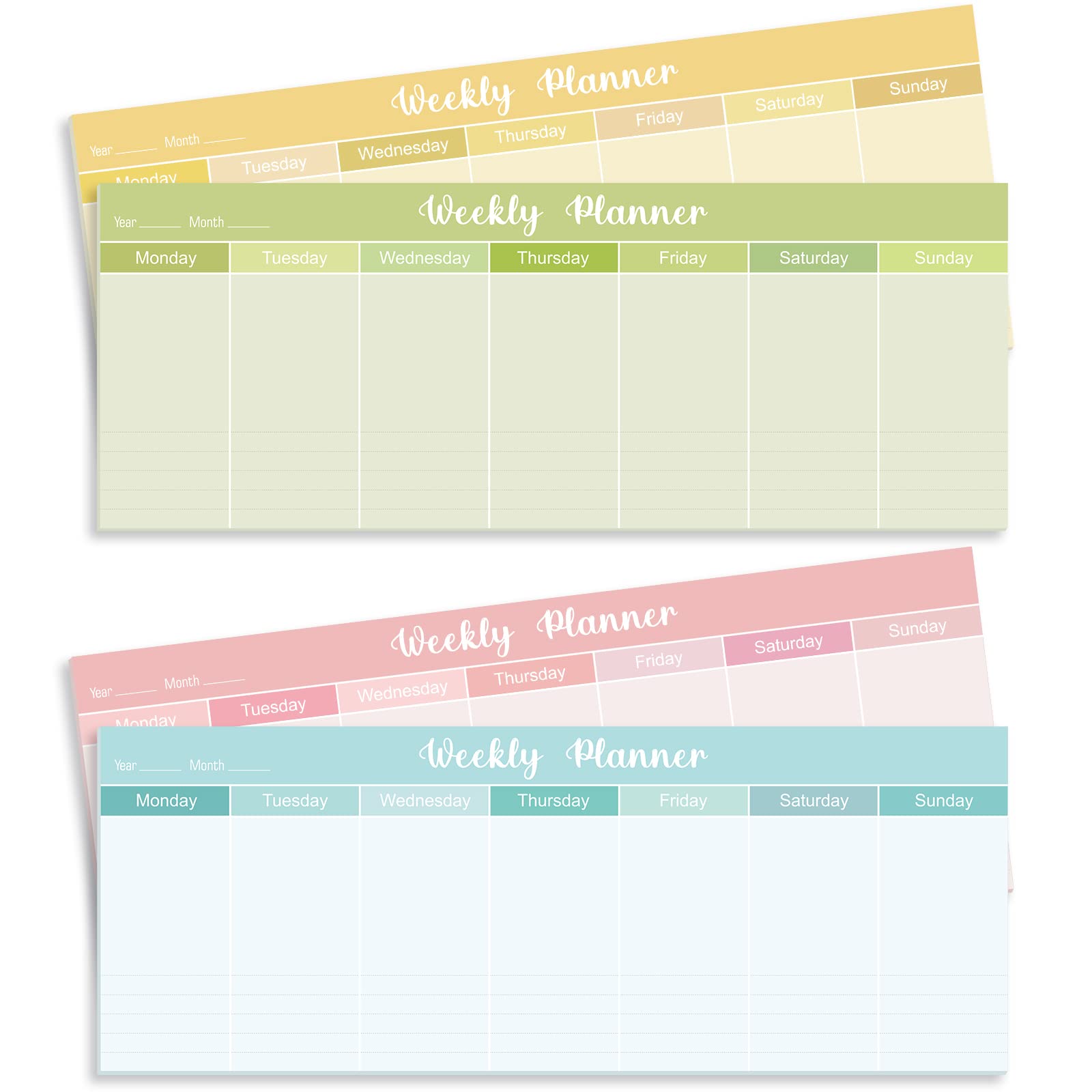 120 Sheets Weekly Planner Notepad Tear off Weekly Planning Pad Weekly to Do List Notepad Weekly Schedule Pad Weekly Calendar for Planner Habit Tracker Reminder Studying Office School Supplies