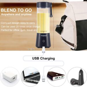 Portable Blender for Shakes and Smoothies, 13.5 Oz Personal Blender USB Rechargeable Small Smoothie Blender (Black)