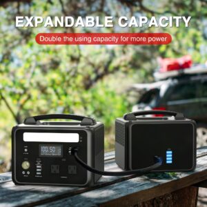 AMPACE P600 Portable Power Station w/Car Jump Starter Metal Gray, 584Wh Backup LiFePo4 Battery A-Turbo 1800W Fast Charging Solar Generator (Solar Panel Optional) LED Light for Home Outdoors Camping