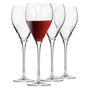 krosno - perla red wine glasses 4 x 16.2 oz | set of 4 | wedding gift | dishwasher safe | crystalline glass | durable | scratch resistant | gift idea | made in europe