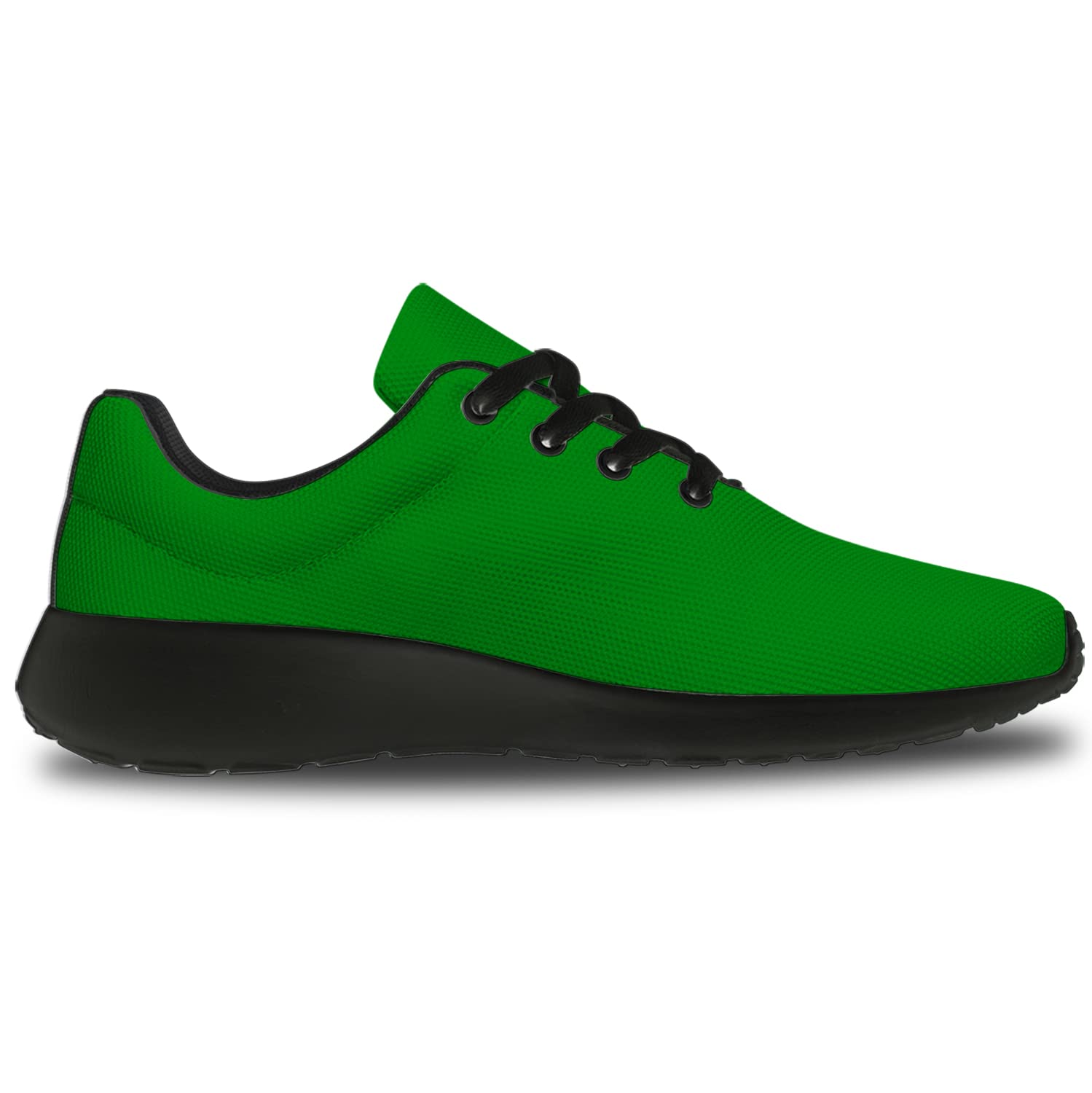 Mens Womens Green Shoes Running Walking Tennis Sneakers Green Print Solid Color Shoes Gifts for Boy Girl,Size 13 Men/15.5 Women Black