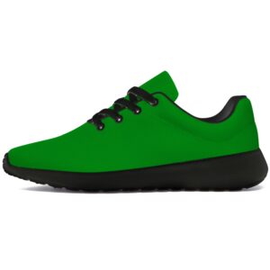 Mens Womens Green Shoes Running Walking Tennis Sneakers Green Print Solid Color Shoes Gifts for Boy Girl,Size 13 Men/15.5 Women Black