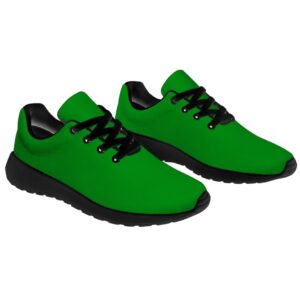 Mens Womens Green Shoes Running Walking Tennis Sneakers Green Print Solid Color Shoes Gifts for Boy Girl,Size 13 Men/15.5 Women Black