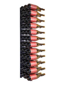 jagged ridge wine rooms wall-mounted metal wine rack - 36 wine bottle holder, modern, matte black, designed in canada by wine enthusiasts