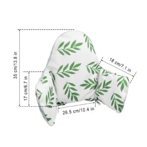 High Chair Cushion, Type High Chair Cover Pad, Highchair Cushion for IKEA Antilop Highchair, Exquisite Edge Banding, Built-in Inflatable Cushion,Baby Sitting More Comfortable (Green Leaves Pattern)