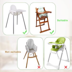 High Chair Cushion, Type High Chair Cover Pad, Highchair Cushion for IKEA Antilop Highchair, Exquisite Edge Banding, Built-in Inflatable Cushion,Baby Sitting More Comfortable (Green Leaves Pattern)