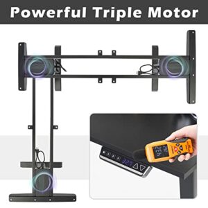 OUTFINE L Shaped Triple Motor Height Adjustable Standing Desk Electric Triple Motor Home Office Stand Up Computer Workstation