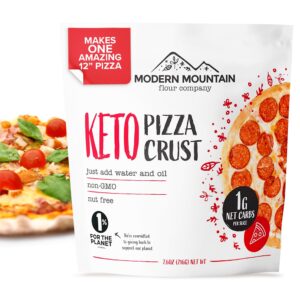keto pizza crust - low carb and keto friendly - only 1g net carbs - incredible taste and texture - zero sugar - just add water and oil - keto has never been so easy - keto food - no almond flour - non-gmo sourced (7.6oz mix) (1-pack)