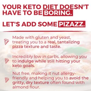 Keto Pizza Crust - Low Carb and Keto Friendly - Only 1g Net Carbs - Incredible Taste and Texture - Zero Sugar - Just Add Water and Oil - Keto Has Never Been So Easy - Keto Food - No Almond Flour - Non-GMO Sourced (7.6oz Mix) (1-Pack)