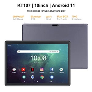 10 Inch Android Tablet pc, Android Tablet, 4 RAM 64GB ROM 128GB Expand, IPS HD,2.5D G+G Touch Screen,Google Certificated Wi-Fi Tablets,Dual Camera, Black-(with Leather case)…