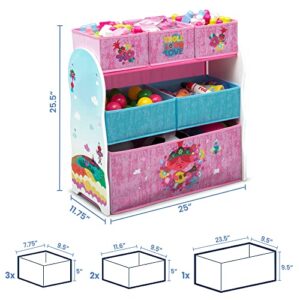 Delta Children Chair Desk with Storage Bin + Design and Store 6 Bin Toy Storage Organizer, Trolls World Tour (Bundle)