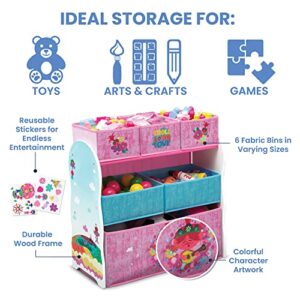 Delta Children Chair Desk with Storage Bin + Design and Store 6 Bin Toy Storage Organizer, Trolls World Tour (Bundle)