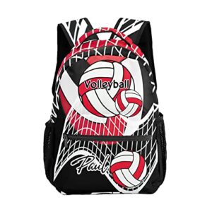 anneunique personalized customization with name volleyball red black backpack adult daily bag for sport travel casual pack
