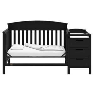 Home Square 2-Piece Set with 5 in 1 Crib & 2-in-1 Crib Mattress in Black