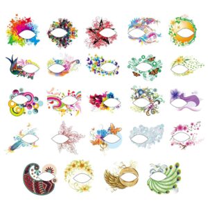 24pcs eye temporary tattoos face eyeshadow makeup stickers eyeliner decals for halloween carnival christmas masquerade party