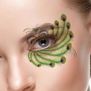 24pcs Eye Temporary Tattoos Face Eyeshadow Makeup Stickers Eyeliner Decals for Halloween Carnival Christmas Masquerade Party