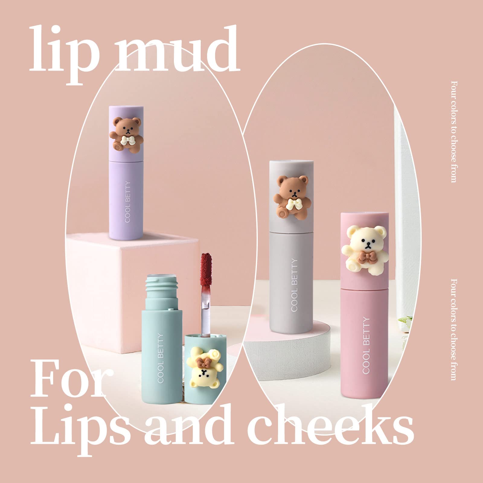 ICE LOVE Matte Velvet Lip Gloss, Velvet Fog Lip Muddy Texture,Long Lasting,Non-Stick Cup,Waterproof Feminine Lipstick, for Lips and Cheeks. (IL-21038x4)