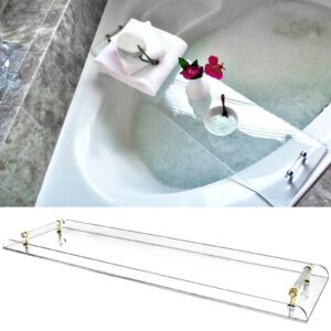 YIYIBYUS Acrylic Bathtub Caddy, Clear, Rectangular, 31 x 9 in