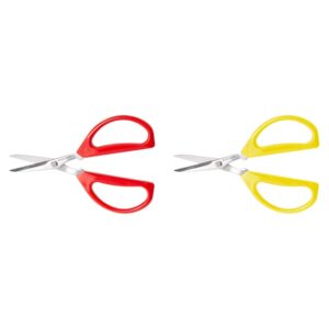 joyce chen original unlimited kitchen scissors all purpose dishwasher safe kitchen shears with comfortable handles, red and yellow