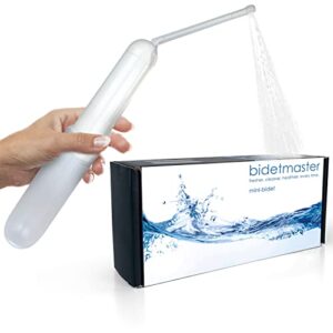 bidetmaster portable travel bidet, 2 pressure options, automatic electric bidet for women & for men, personal hygiene cleaning, or soothing postpartum/surgery and care