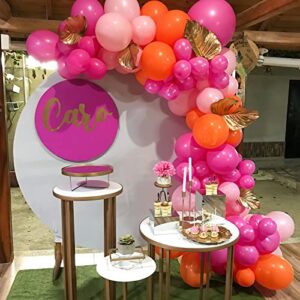 BBeiPulAs 73Pcs Hot Pink and Orange Balloon Arch 12in Pink Confetti Balloons Hot Pink Pastel Pink Orange Balloons for Kids' Party Supplies Hot Pink and Gold Decorations