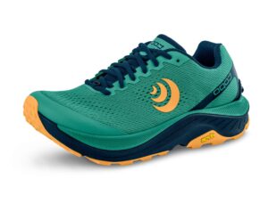 topo athletic women's lightweight comfortable 5mm drop ultraventure 3 trail running shoes, athletic shoes for trail running, teal/orange, size 9