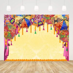 ticuenicoa indian traditional backdrop indian colorful embroidered umbrella-wedding background bridal shower party decorations photo booth props 7x5ft