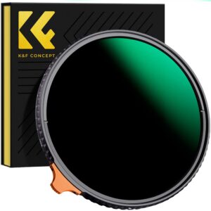 k&f concept 82mm variable nd lens filter nd3-nd1000 (1.5-10 stops) putter adjustable hd neutral density filter with 28 multi-layer coatings for camera lens (nano-x series)