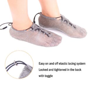 RETON-PPE Minimalist Barefoot Sock Shoes Chain Mail Shoes for Women and Men, Stainless Steel Cut Resistant Water Shoes, Portable & Multi-Purpose