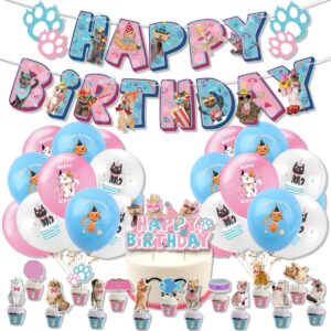 cat birthday decorations cat themed birthday party supplies cat face happy birthday banner cat print balloon cake toppers cat lover kids cat theme birthday party pet adoption party decorations