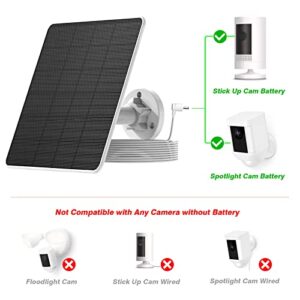 Solar Panel for Ring Camera, Camera Solar Panel Charger for Ring Spotlight Camera Battery and Stick Up Cam Battery, IP65 Waterproof, Adjustable Security Wall Mount, 9.8ft Cable