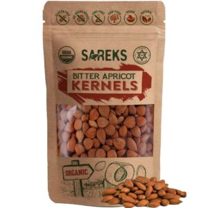 bitter apricot kernels organic raw (10oz),0 usda organic certified seeds, non-gmo, product of turkey, gluten free, resealable bag