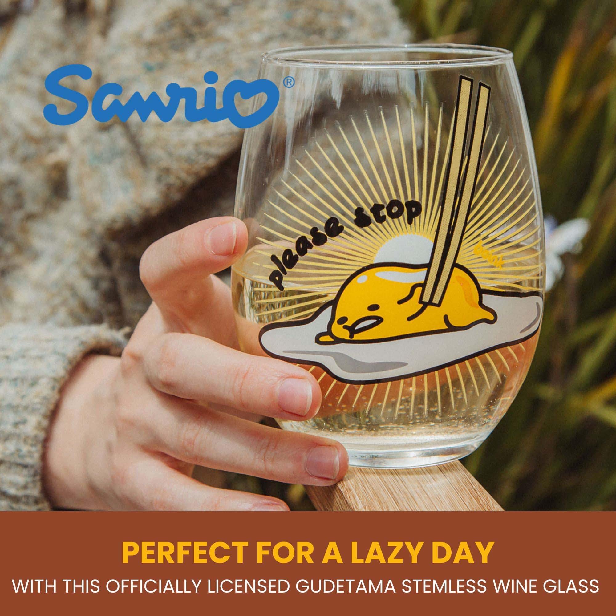 Gudetama 20oz Stemless Glass Multicolor