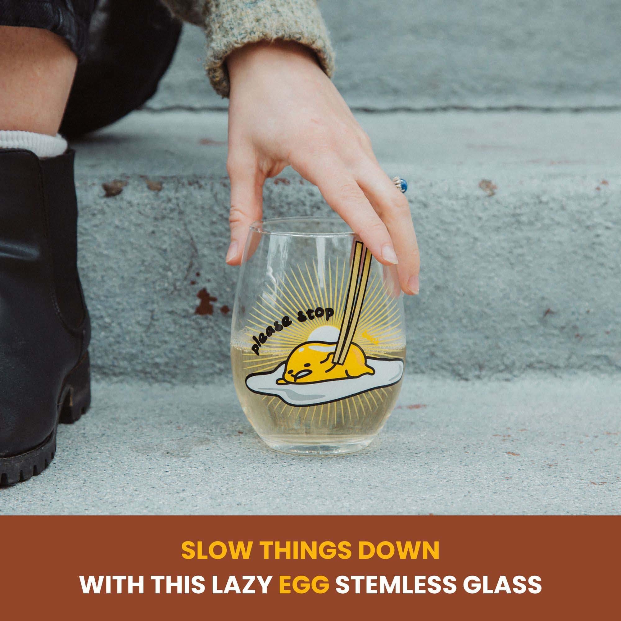 Gudetama 20oz Stemless Glass Multicolor