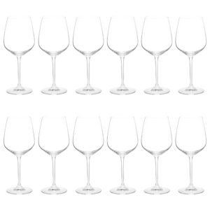 discount promos crystal wine glasses 17.5 oz. set of 12, bulk pack - restaurant glassware, perfect for red wine or white wine - clear