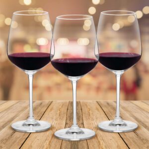 DISCOUNT PROMOS Crystal Wine Glasses 17.5 oz. Set of 12, Bulk Pack - Restaurant Glassware, Perfect for Red Wine or White Wine - Clear