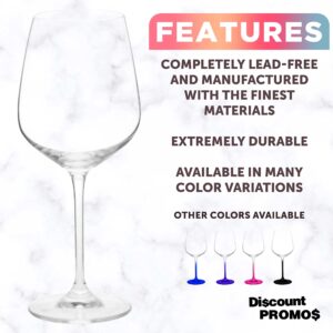 DISCOUNT PROMOS Crystal Wine Glasses 17.5 oz. Set of 12, Bulk Pack - Restaurant Glassware, Perfect for Red Wine or White Wine - Clear