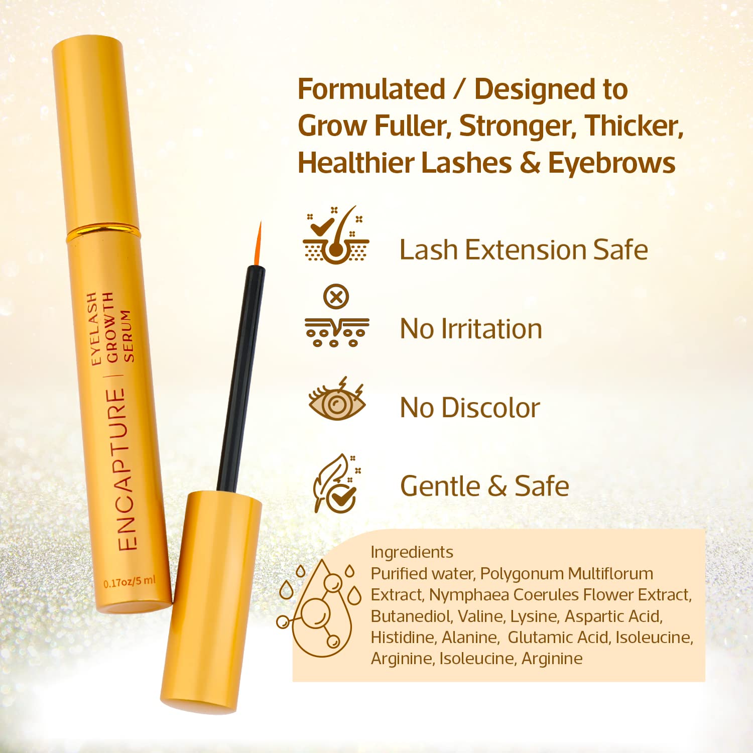 Rapid Eyelash Growth Serum - Lengthen, Thicken, Strengthen and Nourish Your Natural Lashes with Botanical Formula - Proven Results within 3 Weeks (3ml)