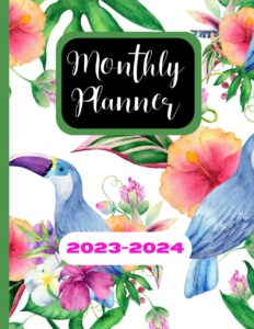floral monthly planner: 2023-2024 two year calendar schedule organizer, january 2023 to december 2024 (24 months) large