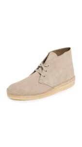 clarks men's desert coal booties, stone suede, tan, 11 medium us