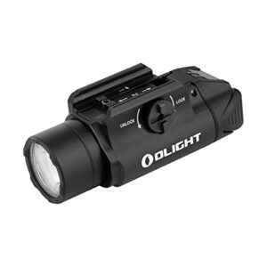 olight pl-3 valkyrie tactical flashlight, led compact rail-mounted light with rail locating keys for 1913 picatinny, gl style, black