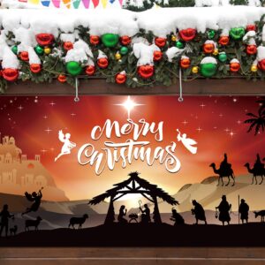 Extra Large Christmas Nativity Garage Door Banner - 6x13ft Backdrop for Xmas Holiday Party Decor