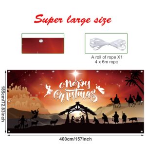 Extra Large Christmas Nativity Garage Door Banner - 6x13ft Backdrop for Xmas Holiday Party Decor