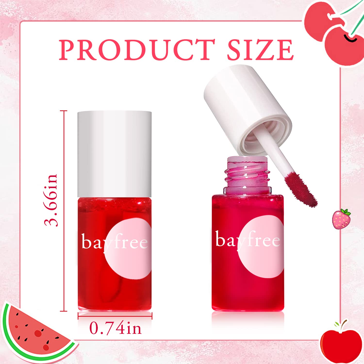 2 Colors Lip Stain Tint,Plumping Mini Liquid Lipstick,Hydrating Moisturizing Lip Cheeks And Eyes,Waterproof&Long Lasting,Natural Glossy Korean Lip Tint Stain Easy Application, Non-Sticky(01+02)