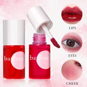 2 Colors Lip Stain Tint,Plumping Mini Liquid Lipstick,Hydrating Moisturizing Lip Cheeks And Eyes,Waterproof&Long Lasting,Natural Glossy Korean Lip Tint Stain Easy Application, Non-Sticky(01+02)